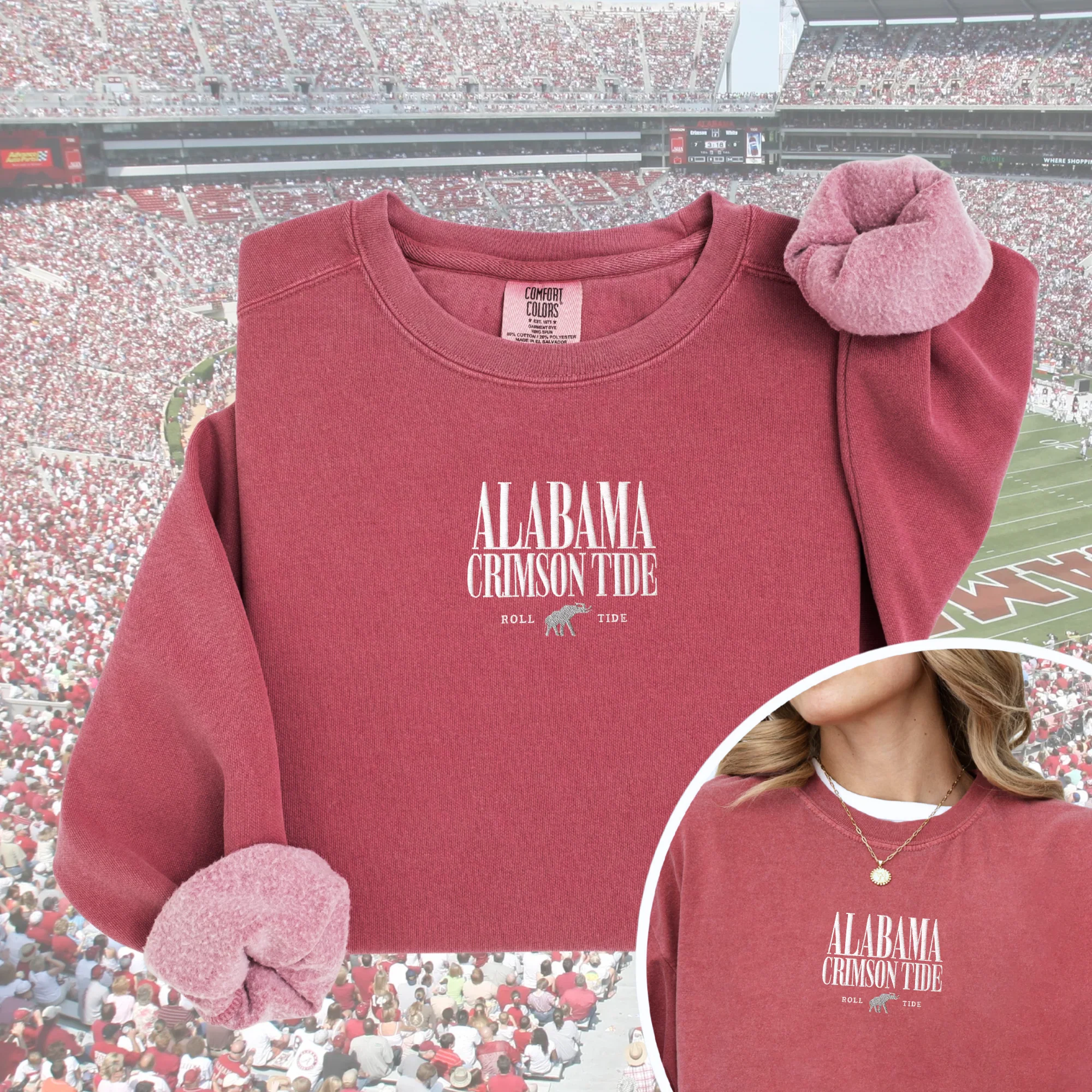 Alabama Crimson Tide Embroidered Sweatshirt - Image 3